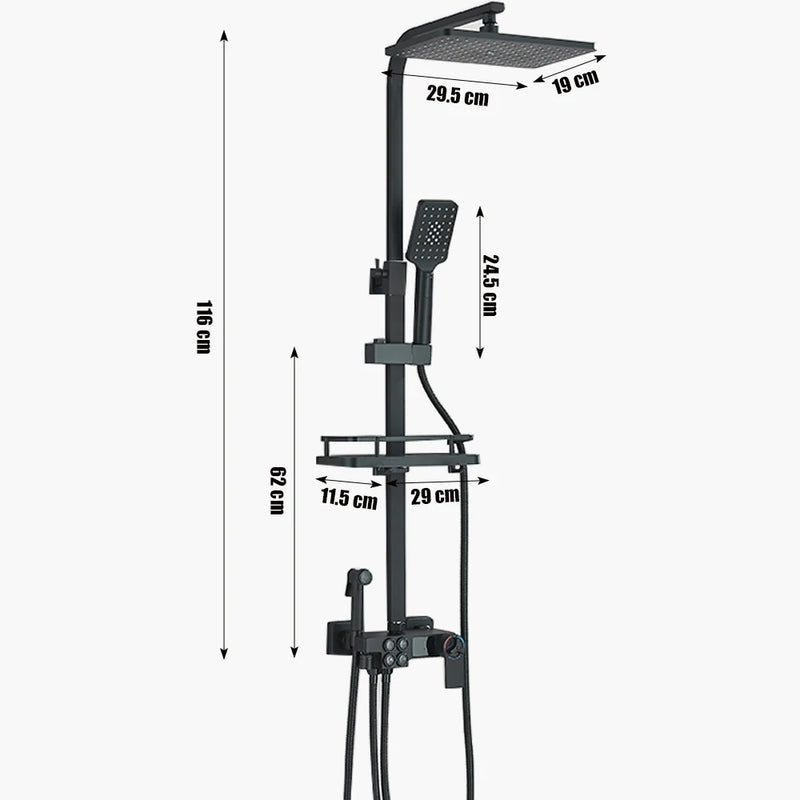Colonne de Douche Thermostatique Numérique Baignoire Bidet