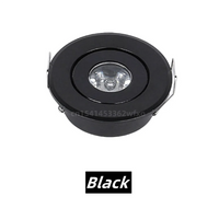 Mini Spot LED Encastrable 3 W Ø 52 mm, Doré, Noir, Blanc ou Argent