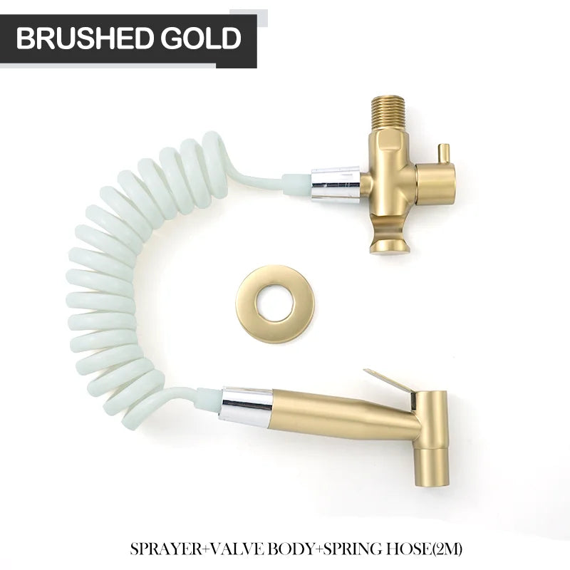 Douchette WC Kit Vanne et Flexible ou Pièces Seules, 4 Finitions