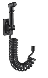 Robinet d'Angle Double Sortie, Douchette WC en Option, Noir Chromé Gris