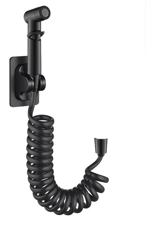 Robinet d'Angle Double Sortie, Douchette WC en Option, Noir Chromé Gris