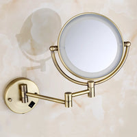 Miroir Grossissant Lumineux Mural Laiton Vieilli ou Doré x3, x5 ou x10