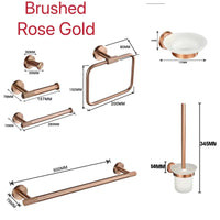 Ensemble d'Accessoires de Salle de Bain Or Rose Laiton Moleté
