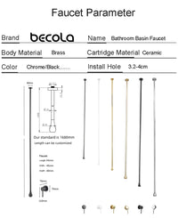 Mitigeur de Lavabo Design Plafond avec Bec Vertical