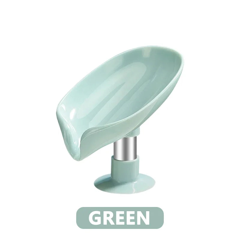 Porte-Savon Feuille à Ventouse, Vert ou Gris, Lot de 1 ou 2