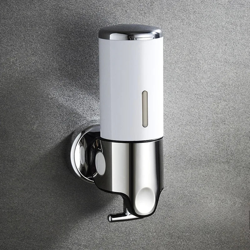 Distributeur de Savon Mural Manuel, Noir, Blanc ou Transparent, 24 cm