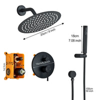 Douche Encastrable Effet Pluie Doré Brossé 20 cm