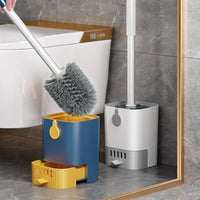Brosse WC Multifonction à Plateau Coulissant, Bleu ou Blanc, 43,5 cm