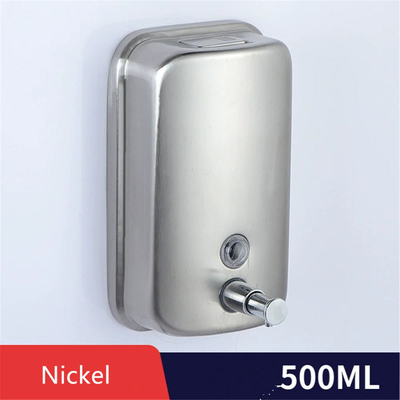 Distributeur de Savon Mural en Inox 304, 3 Contenances, 6 Finitions