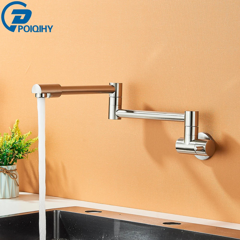 Robinet Remplisseur Mural Pliant Eau Froide Bec Rotatif Inox