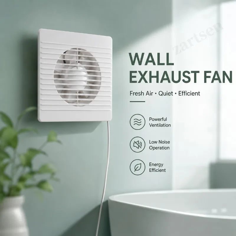 Aérateur Salle de Bain Mural Blanc, Extracteur d'Air en 3 Tailles