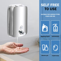 Distributeur de Savon Mural en Inox Grande Capacité