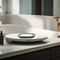 Set Accessoires Salle de Bain Plastique Noir, Blanc ou Bleu, 4 ou 6 Pièces
