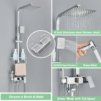 Colonne de Douche Pluie avec Mitigeur et Bec de Baignoire, 19 Modèles