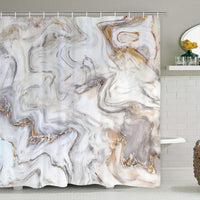 Rideau de Douche Effet Marbre en Tissu, 18 Motifs, 90 à 300 cm