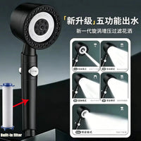 Pommeau de Douche Haute Pression 5 Modes Filtre Intégré, 9 Coloris
