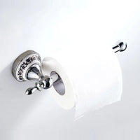 Accessoires Salle de Bain Chromé Céramique Bleu et Blanc à la Pièce, 23 Articles