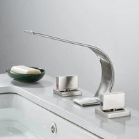 Robinet de Baignoire Cascade Double Bec 3 Pièces