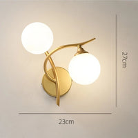 Applique Murale Boules de Verre Nordique, Noire ou Dorée, 27 x 23 cm