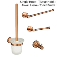 Ensemble d'Accessoires de Salle de Bain Or Rose Brossé Inox