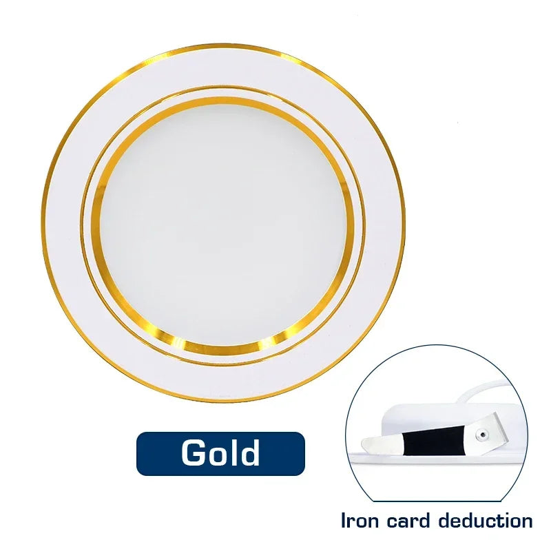 Spot LED Encastrable Cuisine Rond Blanc, Doré ou Argent, 5 à 18 W
