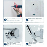 Support Mural de Pomme de Douche en Aluminium Argenté