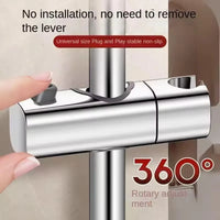 Support Douchette Réglable pour Barre Coulissante 20 à 25 mm, Argent ou Gris
