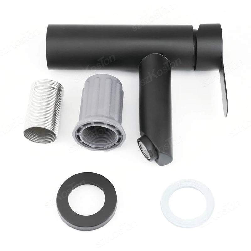 Mitigeur Lavabo à Poser Noir Mat, Gris ou Inox Brossé