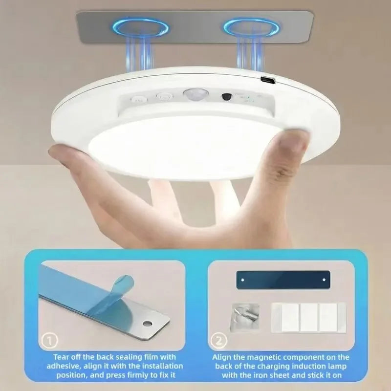 Plafonnier Cuisine Sans Fil Détecteur de Mouvement 19 cm, Blanc ou RGB