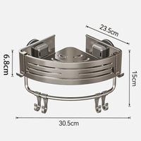 Étagère de Douche d'Angle à Ventouse Grise 1 ou 2 Pièces