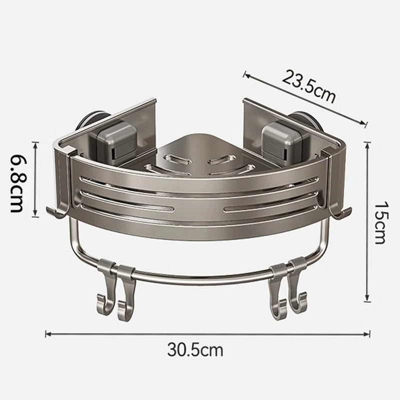 Étagère de Douche d'Angle à Ventouse Grise 1 ou 2 Pièces