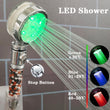 Pommeau de Douche LED avec Billes Minérales Filtrantes, 3 ou 7 Couleurs