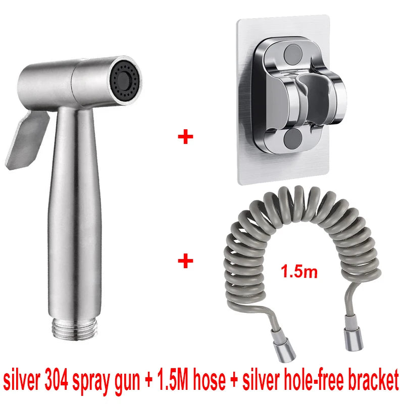 Douchette WC Inox Kit Flexible et Support