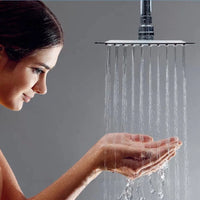 Pommeau de Douche Pluie Carré Inox Ultra-Mince, 15, 20, 25 ou 30 cm