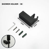 Pommeau de Douche Laiton Noir Mat, Douchettes et Supports à la Pièce