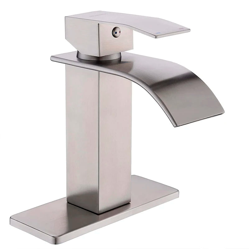 Mitigeur Lavabo Cascade Monotrou Inox 304, 7 Finitions, Modèle Bas ou Haut