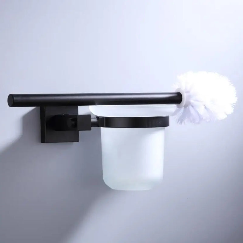 Accessoires Salle de Bain Aluminium Noir Mat à la Pièce, 19 Articles