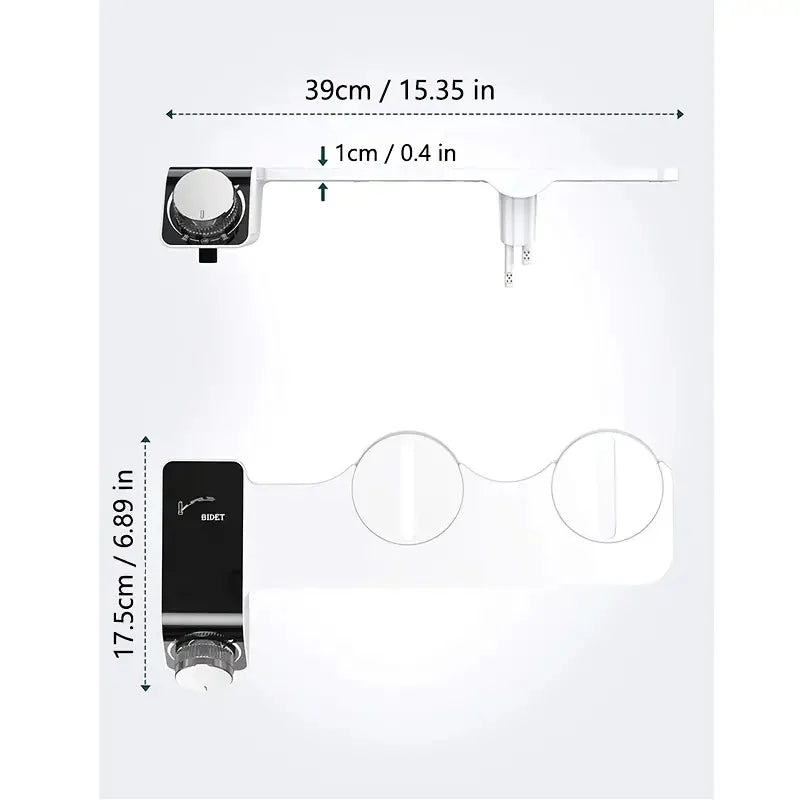 Bidet WC Non Électrique Autonettoyant à Double Buse, Pression Réglable