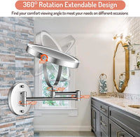 Miroir Grossissant Mural LED Rechargeable Double Face Tactile x5 ou x10