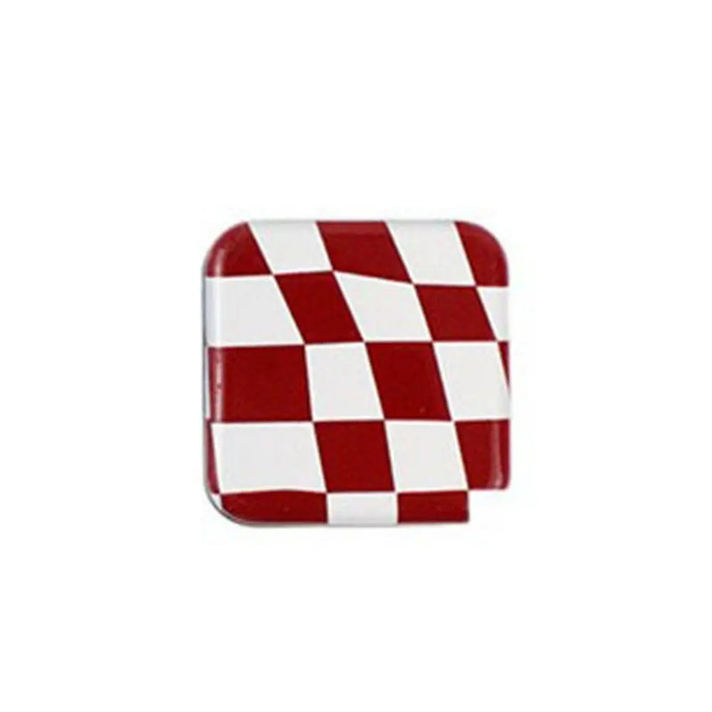 Miroir de Poche Carré Damier avec Poignée Support de Téléphone, 10 Motifs