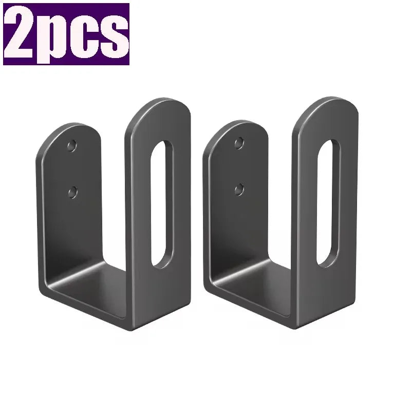 Range-Couvercle Mural Sans Perçage Gris ou Noir, 2 Supports en Acier au Carbone