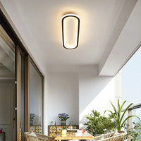 Plafonnier LED Cuisine Ovale Dimmable Doré Noir Blanc
