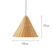 Suspension Cuisine Cône Tressé Beige ou Brun, Ø 40 à 80 cm