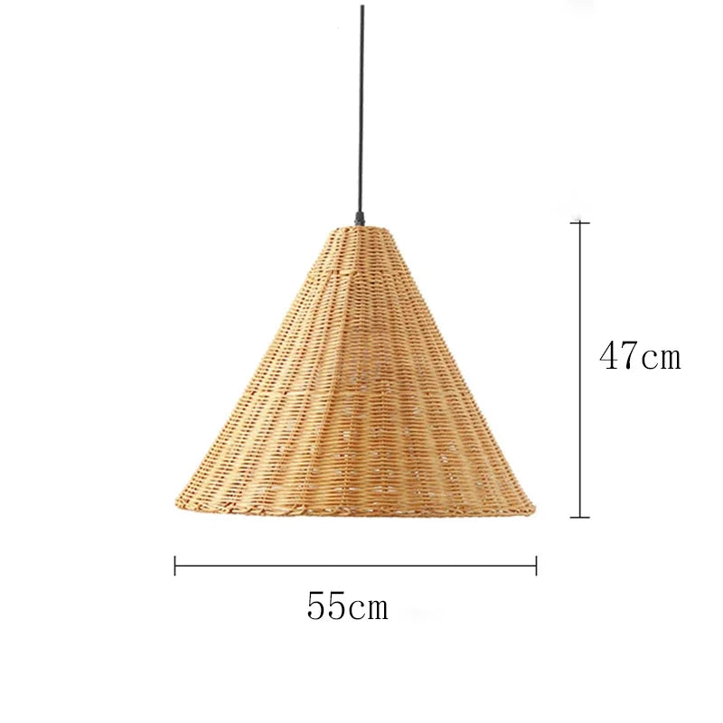Suspension Cuisine Cône Tressé Beige ou Brun, Ø 40 à 80 cm