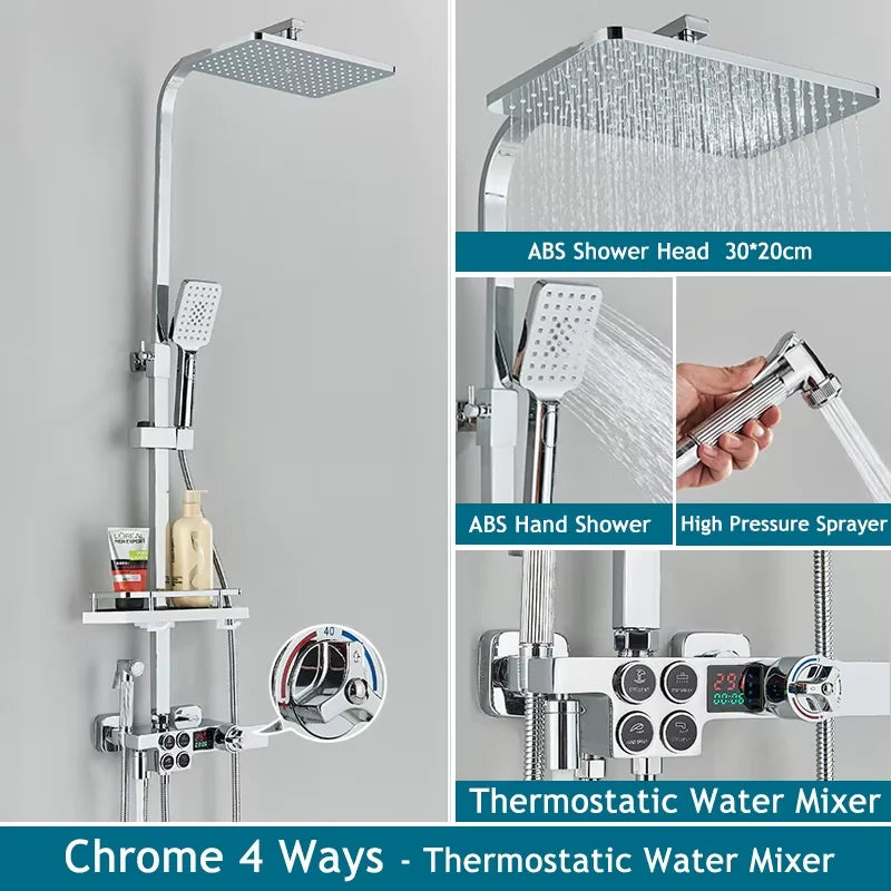 Colonne de Douche Thermostatique Numérique Baignoire Bidet