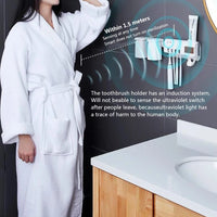 Porte-Brosse à Dents Mural Solaire UV avec Distributeur de Dentifrice, 4 Places