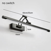 Applique LED Salle de Bain Angle Réglable Noir Blanc