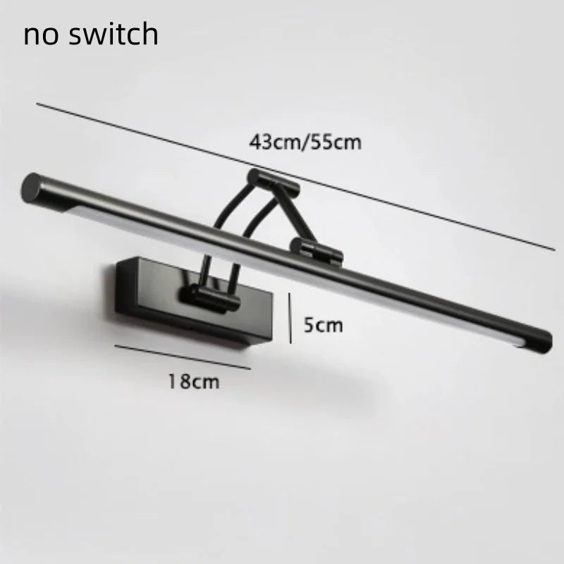 Applique LED Salle de Bain Angle Réglable Noir Blanc