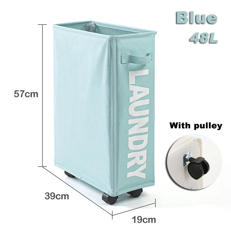 Panier à Linge Pliable sur Roulettes 3 Coloris