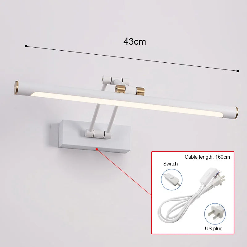 Applique Salle de Bain LED Tactile Variateur 43 et 55 cm